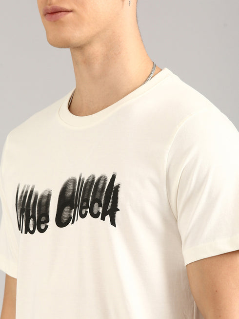White Printed Regular Fit T-Shirt